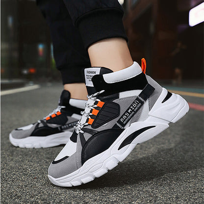 Men's Lace-up Color-matching Sneakers