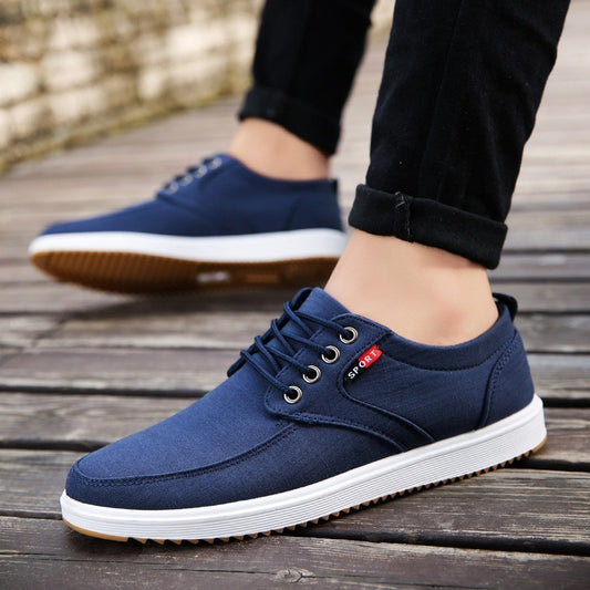 Men's Lace-up Canvas Breathable Flats Shoes