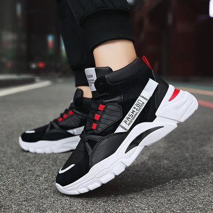 Men's Lace-up Color-matching Sneakers