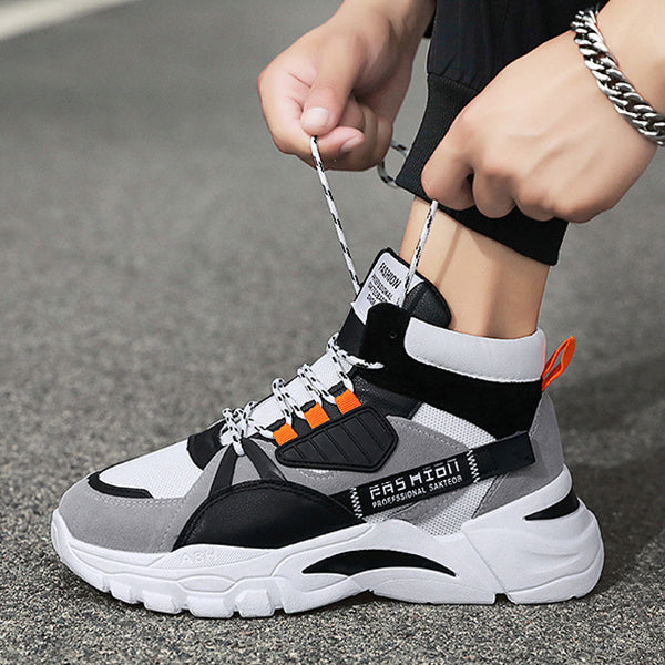 Men's Lace-up Color-matching Sneakers