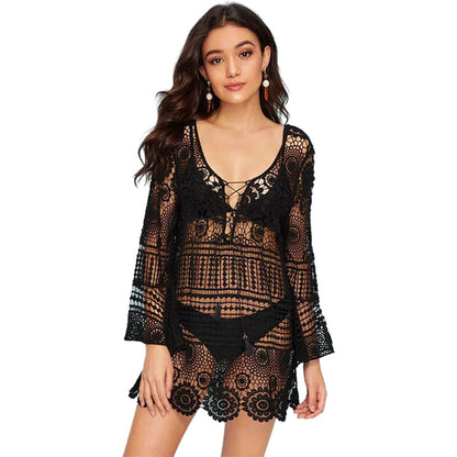 Lace Loose Beach Vacation Smock Dress Women