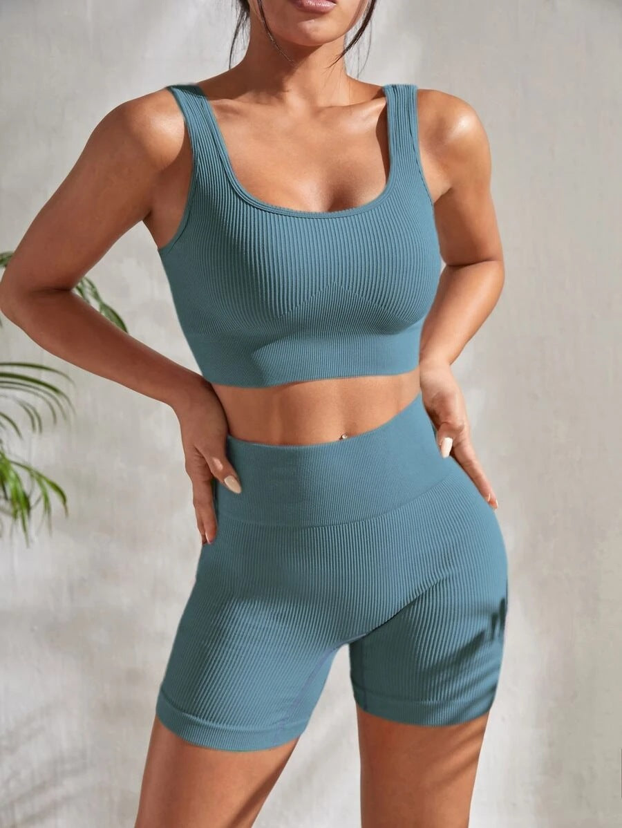 Ropa de yoga Pantalones cortos Traje deportivo Mujer