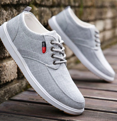 Men's Lace-up Canvas Breathable Flats Shoes