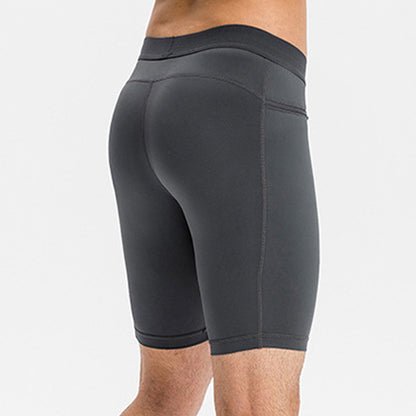 Pantalones cortos ajustados de gimnasio para hombre con bolsillos con cremallera