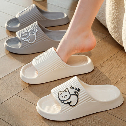 Lindas pantuflas de gato para el verano, zapatos para estar por casa para mujer