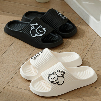 Lindas pantuflas de gato para el verano, zapatos para estar por casa para mujer