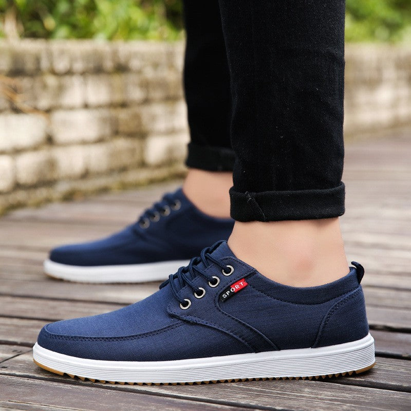 Men's Lace-up Canvas Breathable Flats Shoes