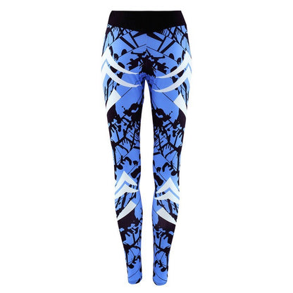 Leggings ajustados para gimnasio con estampado azul oscuro