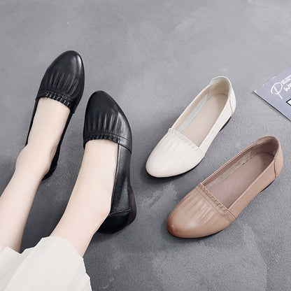 Women's First Layer Cowhide Flat Shoes