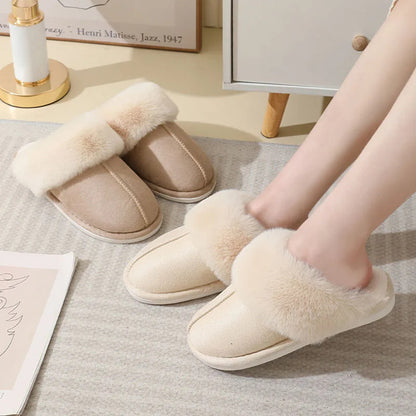 Pantuflas de felpa cálidas para el invierno para el hogar