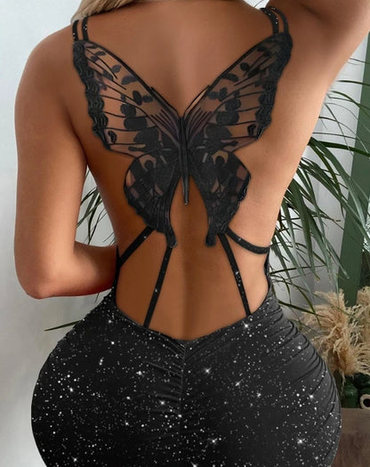 Vestido de mariposa calado con personalidad de moda para mujer