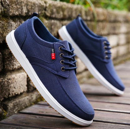 Men's Lace-up Canvas Breathable Flats Shoes