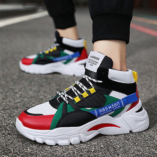 Men's Lace-up Color-matching Sneakers