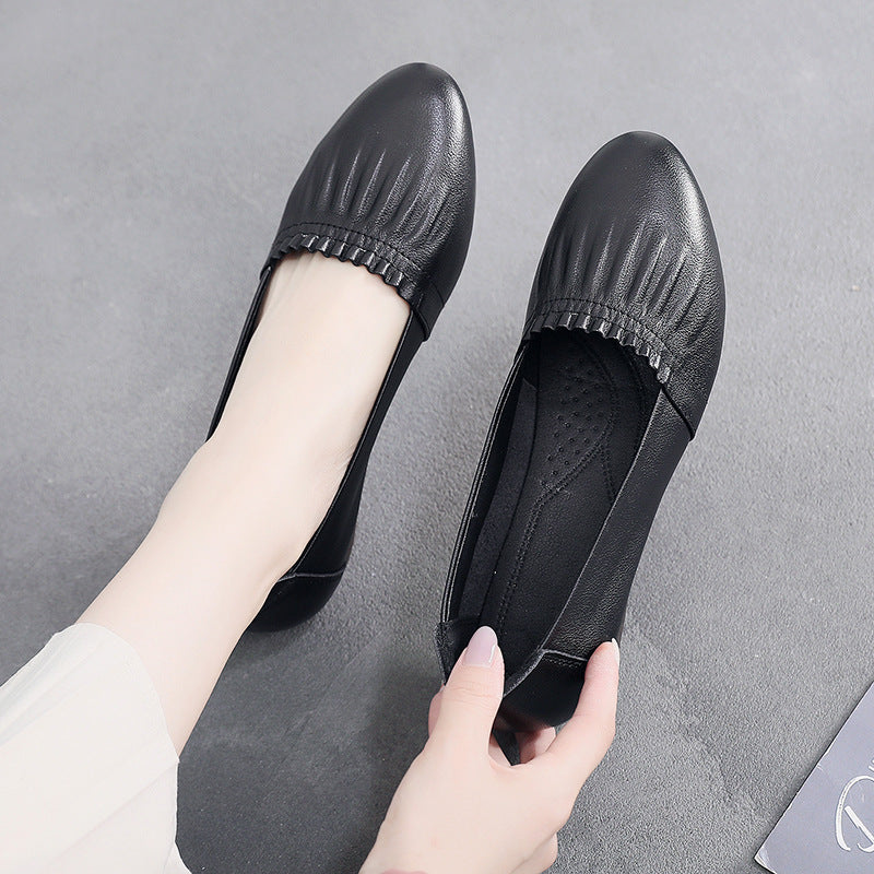 Women's First Layer Cowhide Flat Shoes