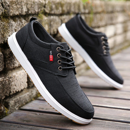 Men's Lace-up Canvas Breathable Flats Shoes