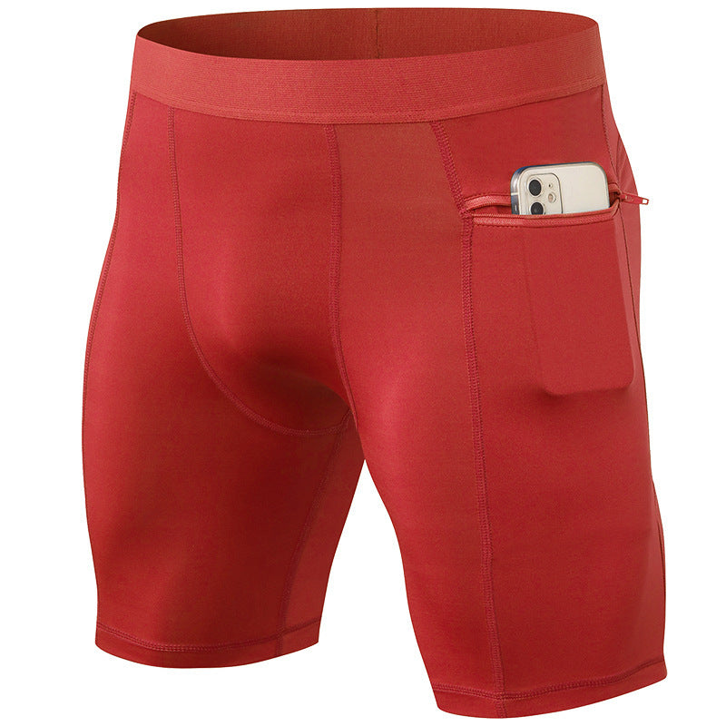 Men's Tight Gym Shorts With Zip Pockets