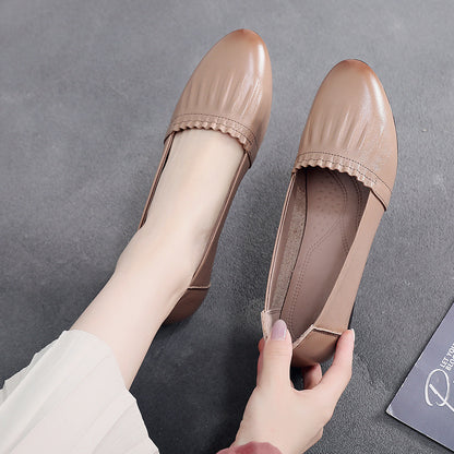 Women's First Layer Cowhide Flat Shoes